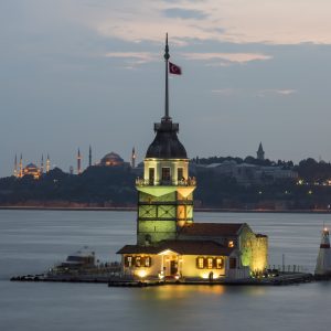 New Maiden’s Tower (Yeni Kiz Kulesi) Long Exposure Photo, uskudar Istanbul, Turkey (Turkiye)
