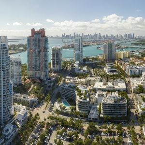 Miami Beach city American southern architecture.