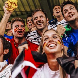 Supporters from Multiple Countries at Stadium All Together
