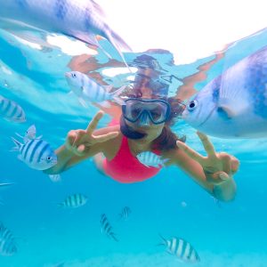 snorkeling trip at Samaesan Thailand dive underwater with fishes in the coral reef sea pool